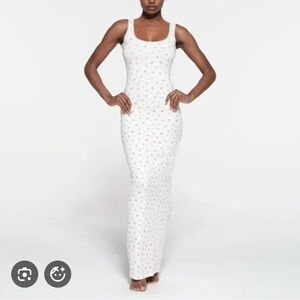 SKIMS White Floral Maxi Dress